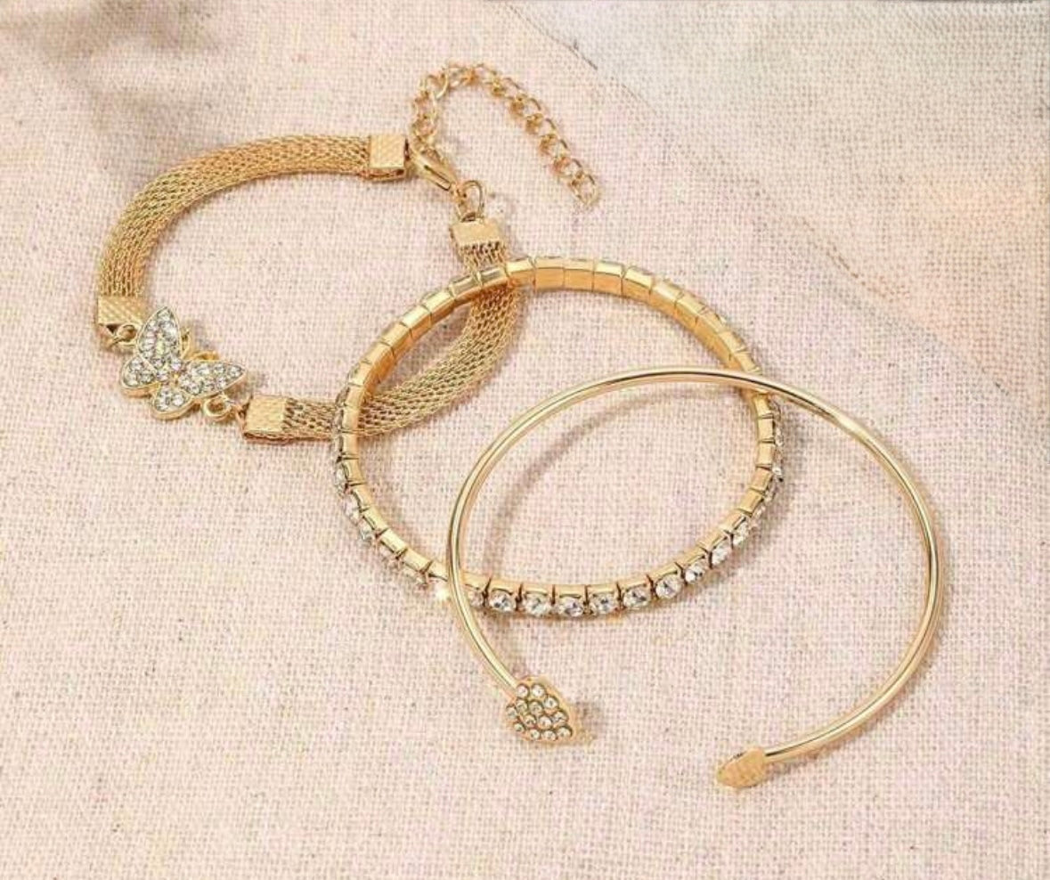 3 PC Butterfly Bracelet